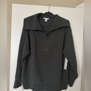 Athleta Charcoal Quarter-Zip Sweater